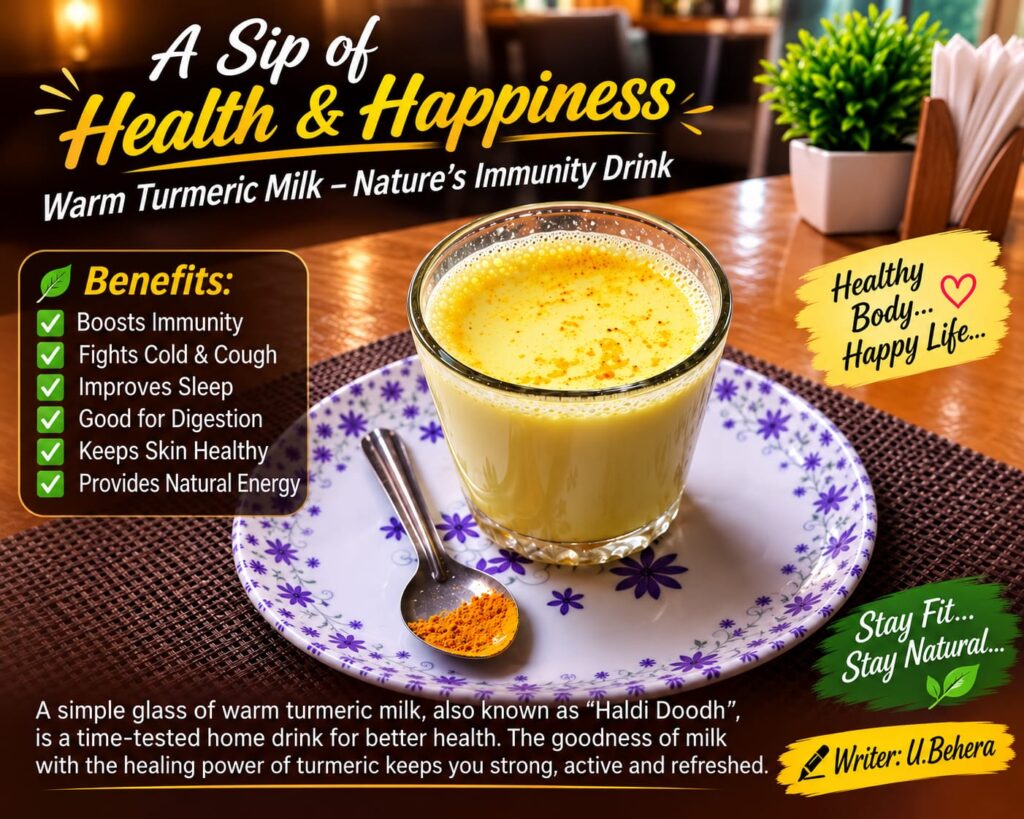 Milk or turmeric god health,